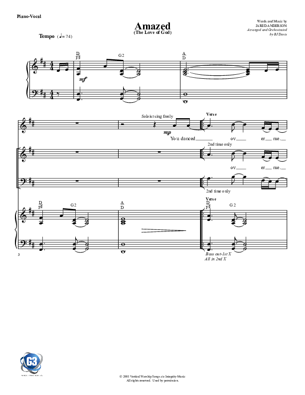 Amazed By You (with The Love Of God) Piano/Vocal (G3 Worship)