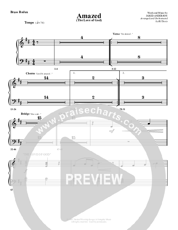 Amazed By You (with The Love Of God) Synth Brass (G3 Worship)