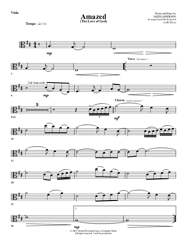 Amazed By You (with The Love Of God) Viola (G3 Worship)