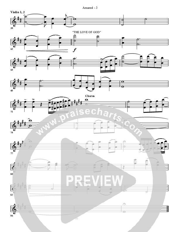 Amazed By You (with The Love Of God) Violin 1/2 (G3 Worship)