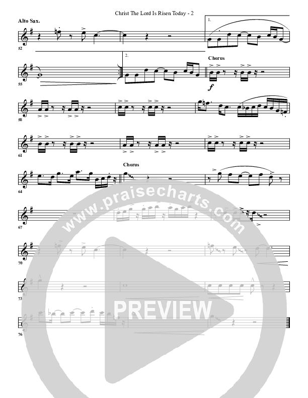 Christ The Lord Is Risen Today Alto Sax (G3 Worship)