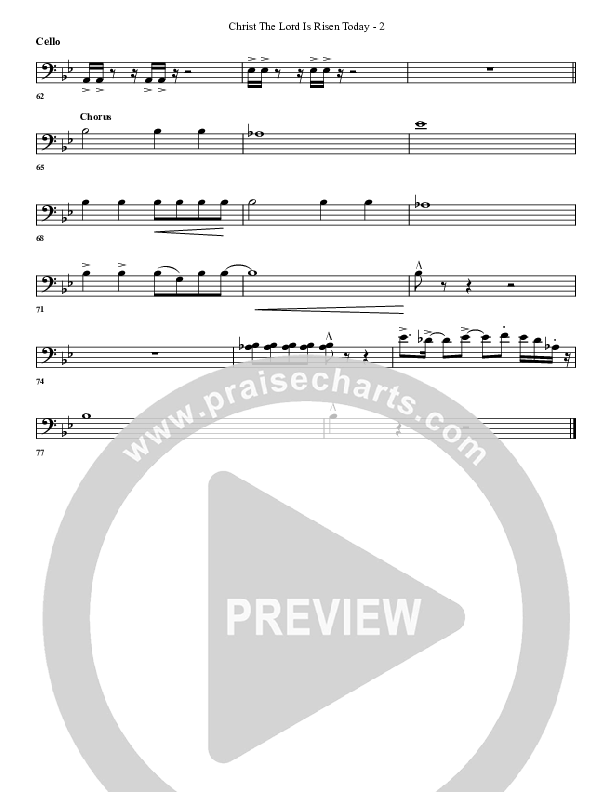 Christ The Lord Is Risen Today Cello (G3 Worship)