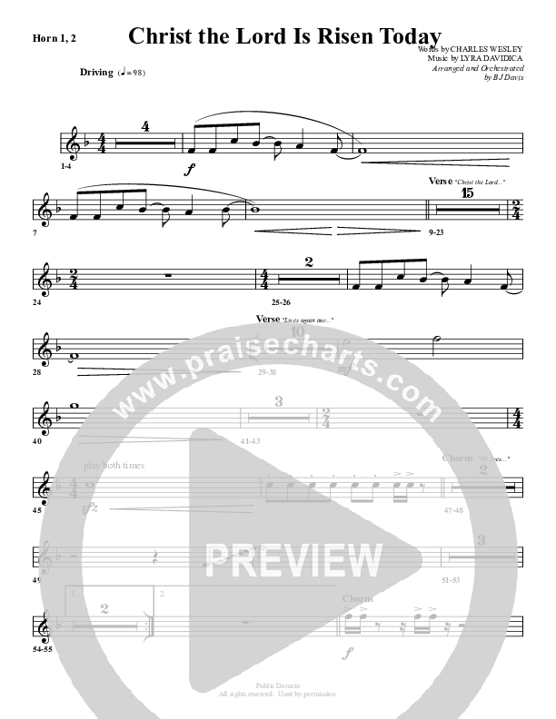 Christ The Lord Is Risen Today French Horn 1/2 (G3 Worship)