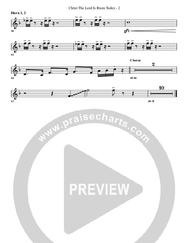 Christ The Lord Is Risen Today French Horn 1/2 (G3 Worship)