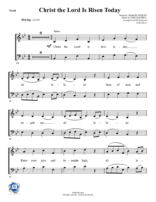 Christ The Lord Is Risen Today Lead Sheet (G3 Worship)