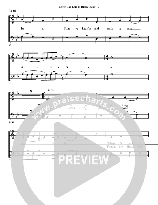 Christ The Lord Is Risen Today Lead Sheet (G3 Worship)