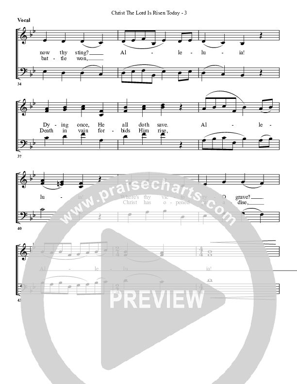Christ The Lord Is Risen Today Lead Sheet (G3 Worship)