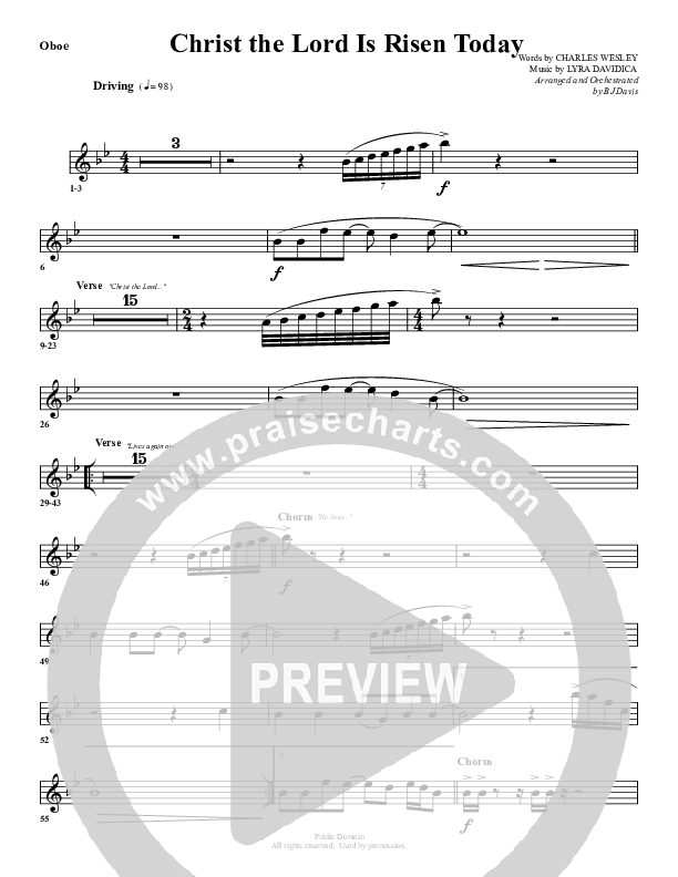 Christ The Lord Is Risen Today Oboe (G3 Worship)