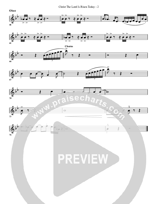 Christ The Lord Is Risen Today Oboe (G3 Worship)
