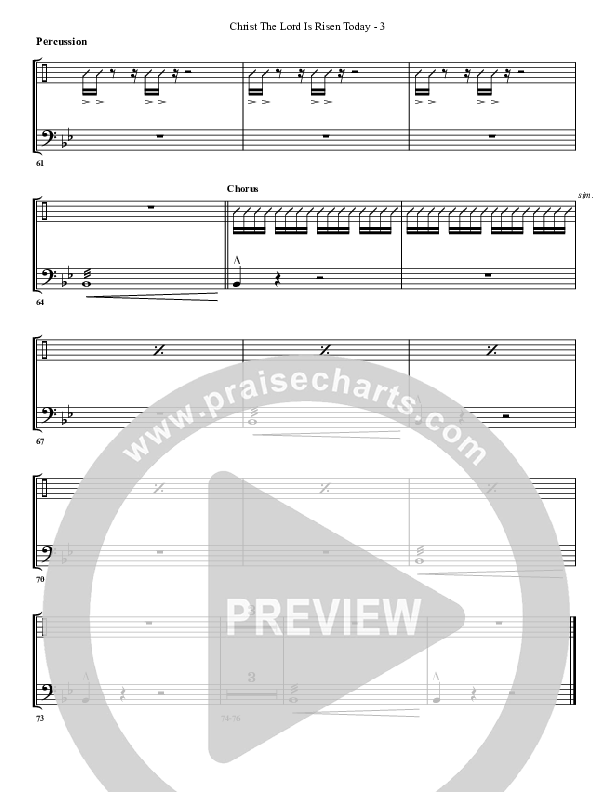 Christ The Lord Is Risen Today Percussion (G3 Worship)