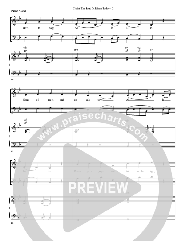 Christ The Lord Is Risen Today Piano/Vocal & Lead (G3 Worship)