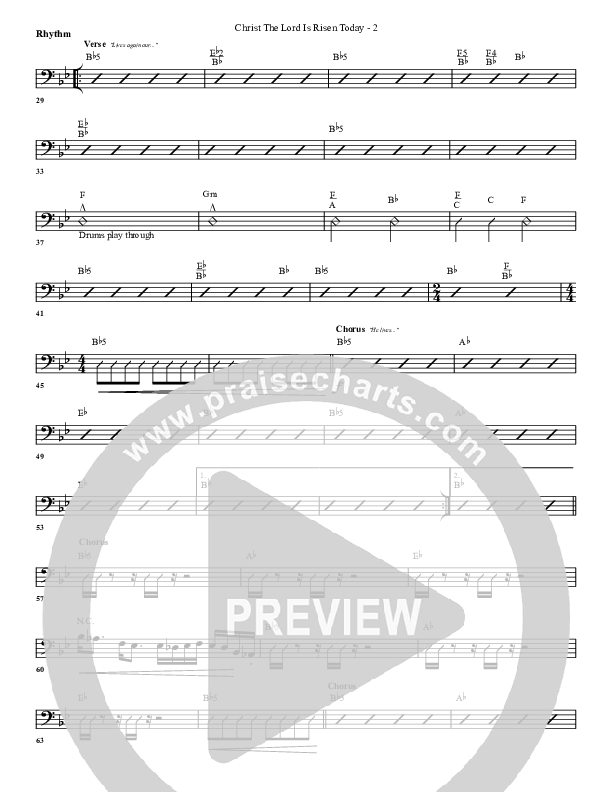 Christ The Lord Is Risen Today Rhythm Chart (G3 Worship)