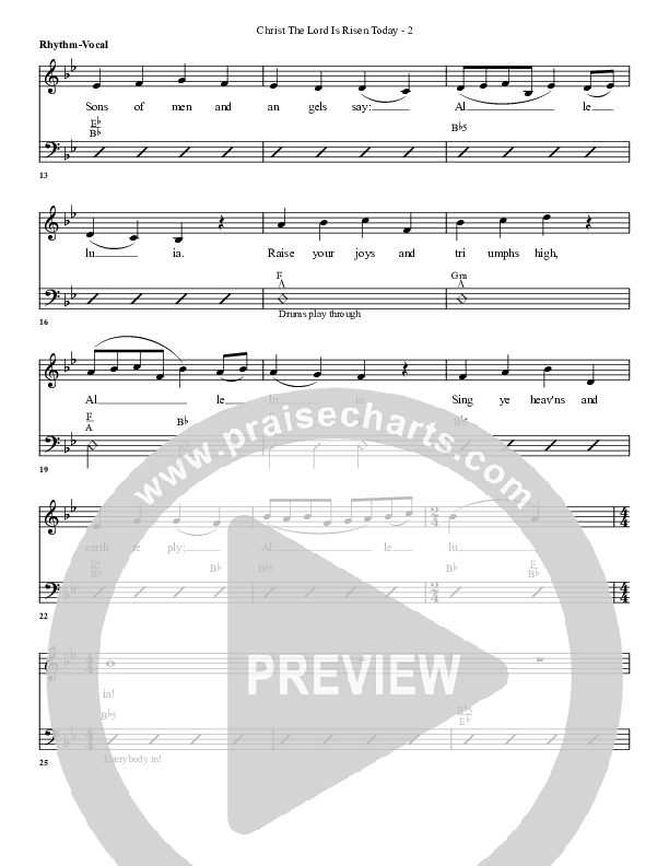 Christ The Lord Is Risen Today Rhythm/Vocal (G3 Worship)