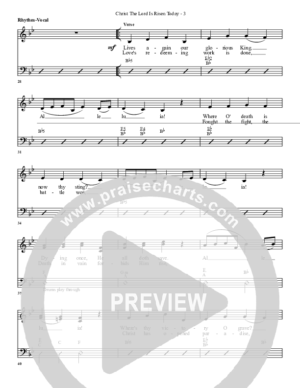 Christ The Lord Is Risen Today Rhythm/Vocal (G3 Worship)