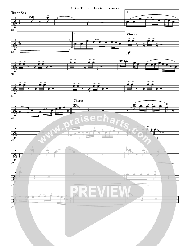 Christ The Lord Is Risen Today Tenor Sax 2 (G3 Worship)