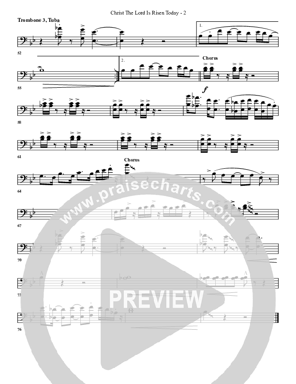 Christ The Lord Is Risen Today Trombone 3/Tuba (G3 Worship)