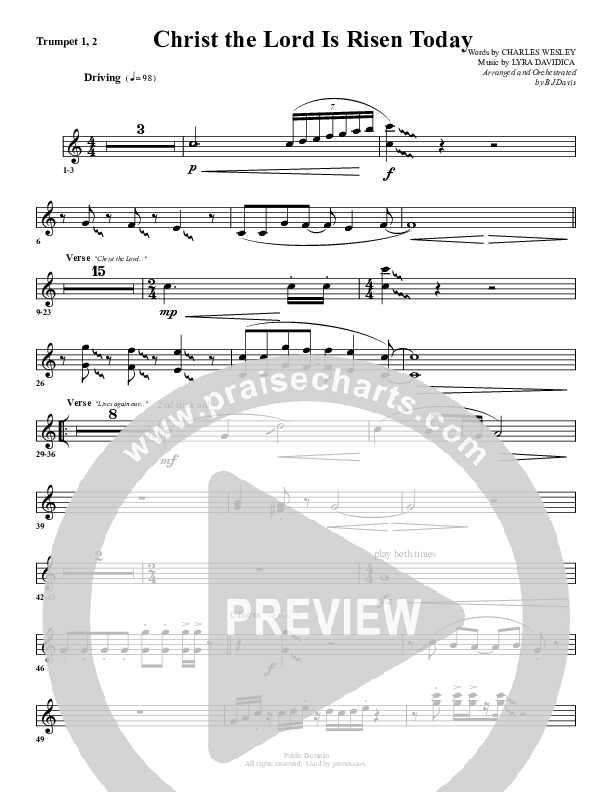Christ The Lord Is Risen Today Trumpet 1,2 (G3 Worship)