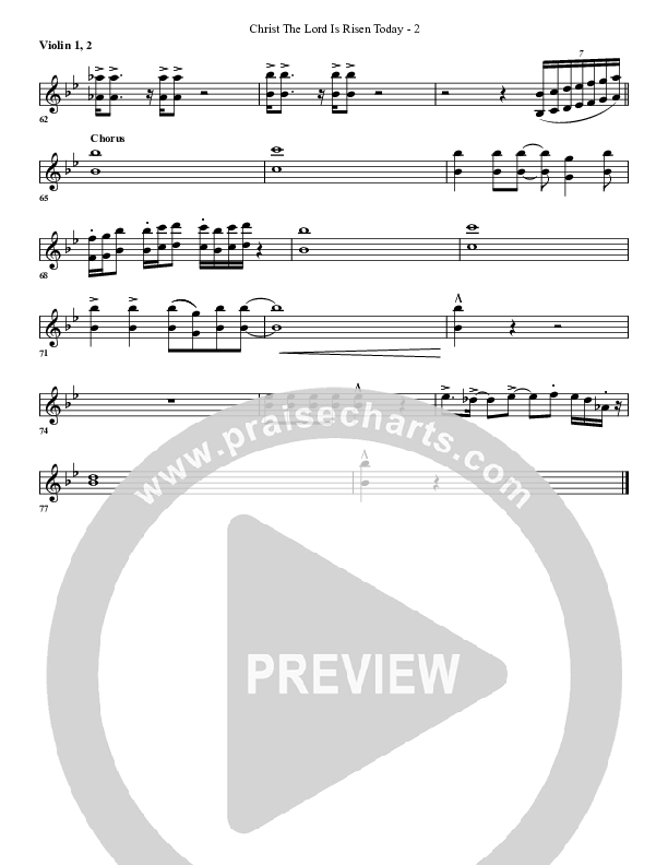 Christ The Lord Is Risen Today Violin 1/2 (G3 Worship)