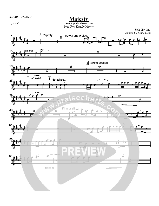 Majesty Alto Sax (Ron Kenoly)