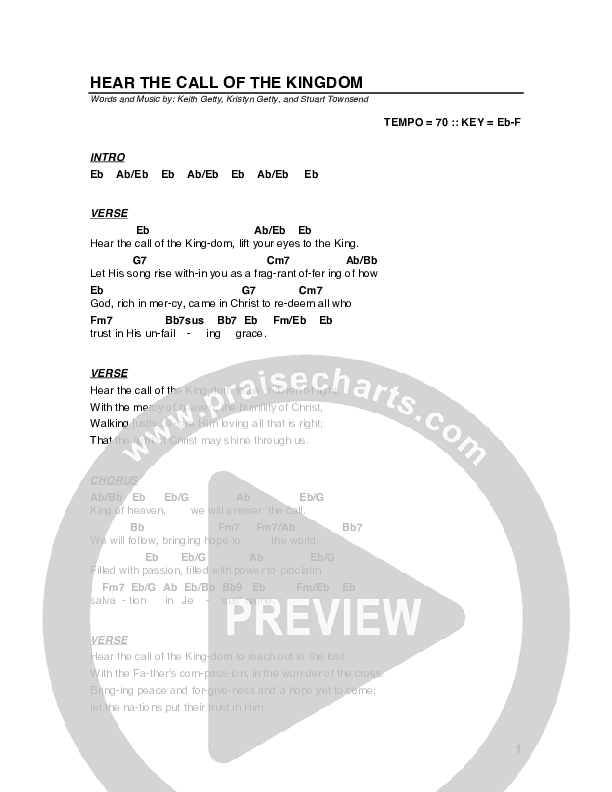 Hear The Call Of The Kingdom Chords & Lyrics (G3 Worship)