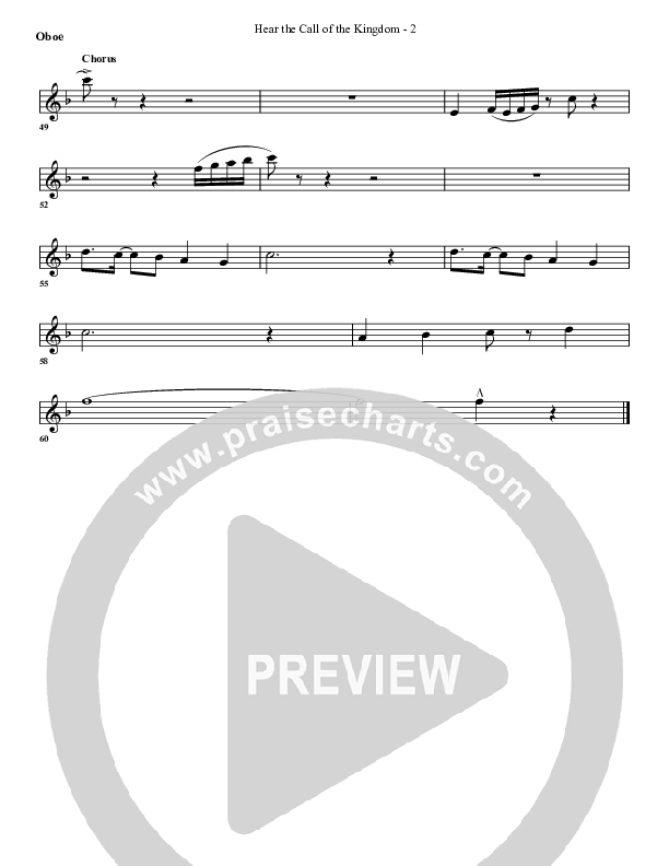Hear The Call Of The Kingdom Oboe (G3 Worship)