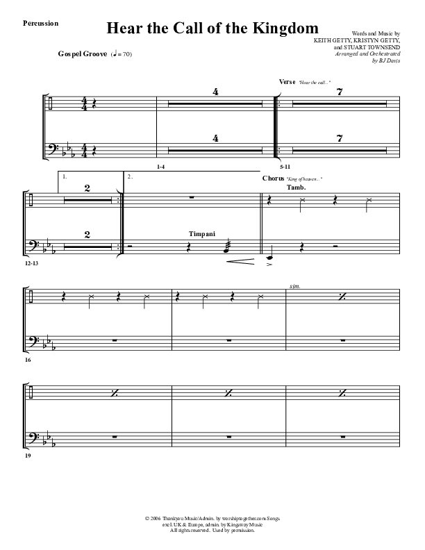 Hear The Call Of The Kingdom Percussion (G3 Worship)
