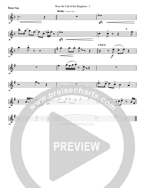 Hear The Call Of The Kingdom Tenor Sax 2 (G3 Worship)