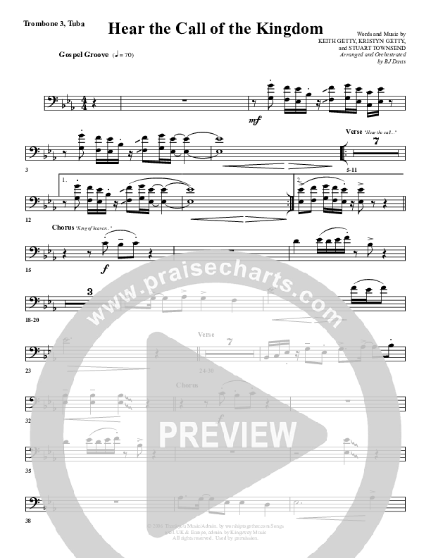 Hear The Call Of The Kingdom Trombone 3/Tuba (G3 Worship)