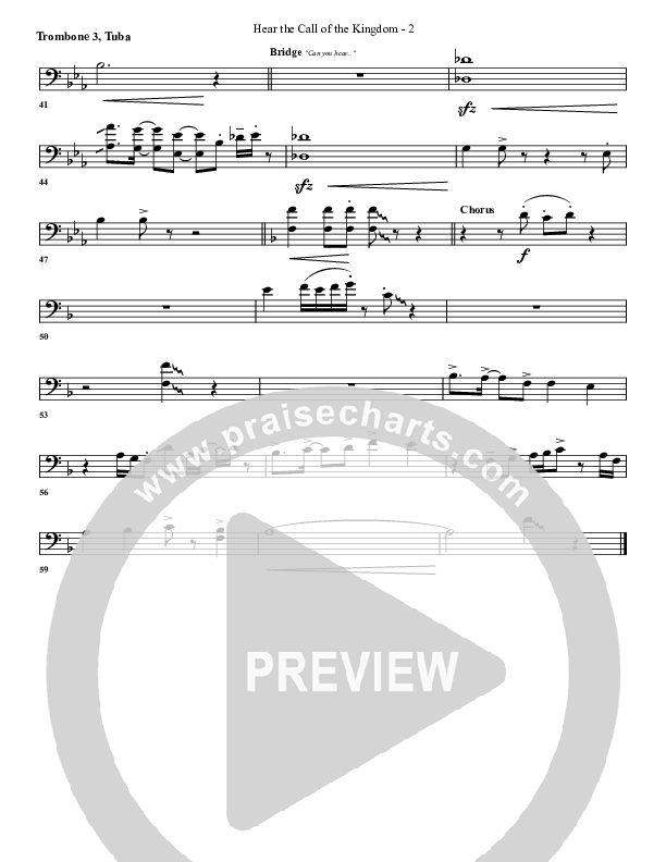 Hear The Call Of The Kingdom Trombone 3/Tuba (G3 Worship)