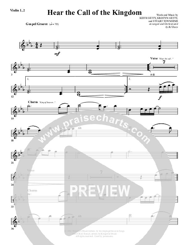 Hear The Call Of The Kingdom Violin 1/2 (G3 Worship)