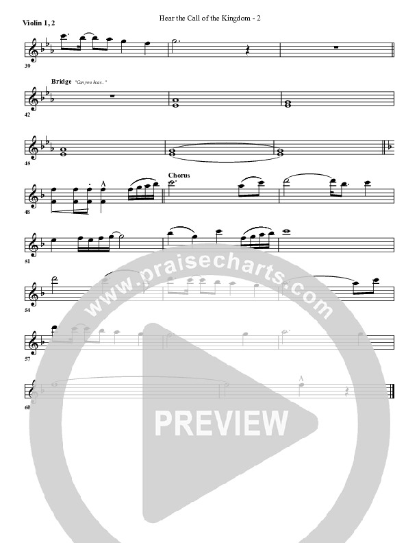 Hear The Call Of The Kingdom Violin 1/2 (G3 Worship)
