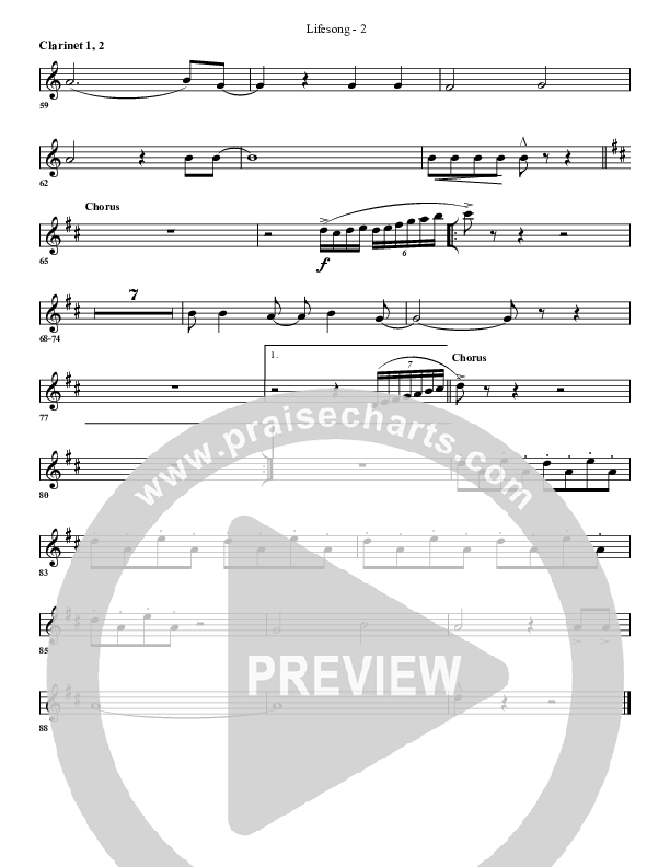 Lifesong Clarinet 1/2 (G3 Worship)