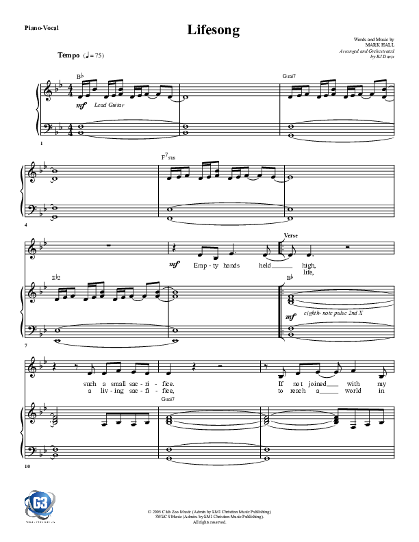 Lifesong Lead & Piano (G3 Worship)