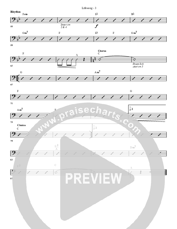 Lifesong Rhythm Chart (G3 Worship)