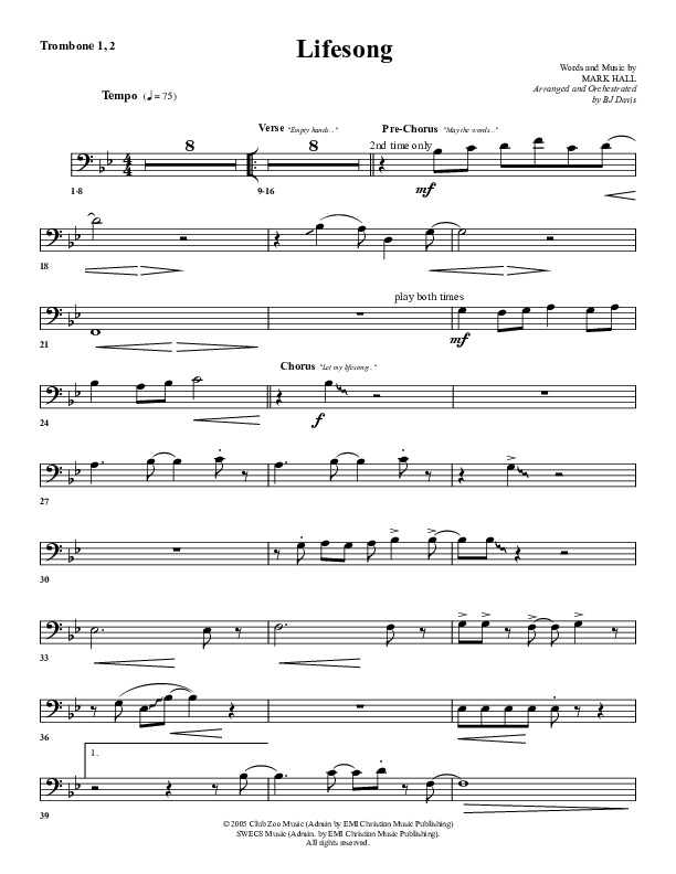 Lifesong Trombone 1/2 (G3 Worship)