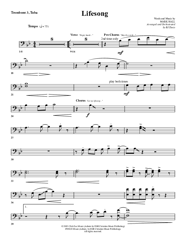 Lifesong Trombone 3/Tuba (G3 Worship)