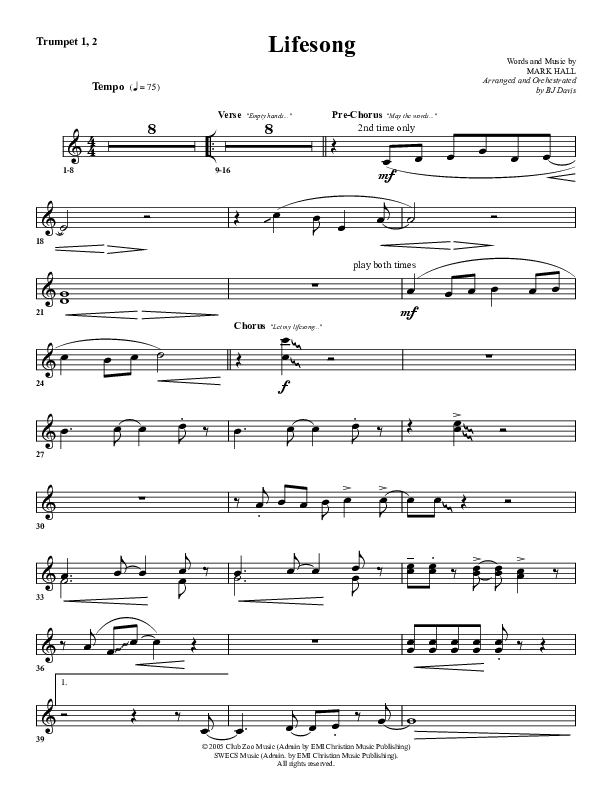 Lifesong Trumpet 1,2 (G3 Worship)
