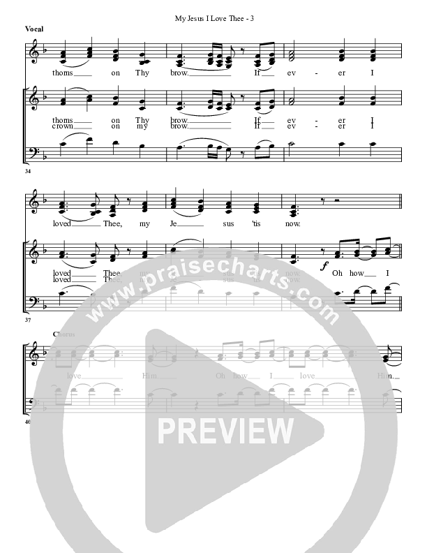 My Jesus I Love Thee Choir Sheet (G3 Worship)