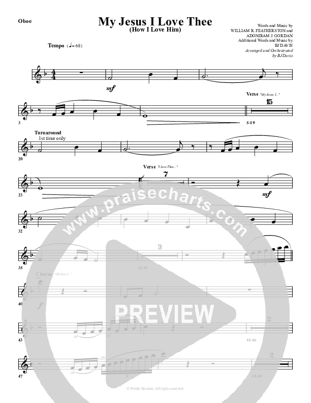 My Jesus I Love Thee Oboe (G3 Worship)