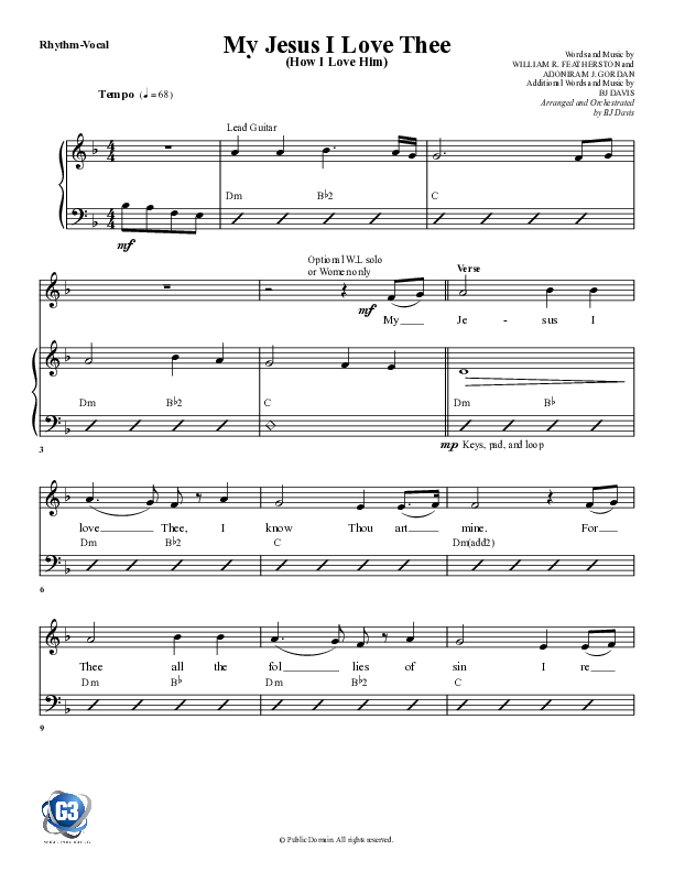 My Jesus I Love Thee Rhythm/Vocal (G3 Worship)