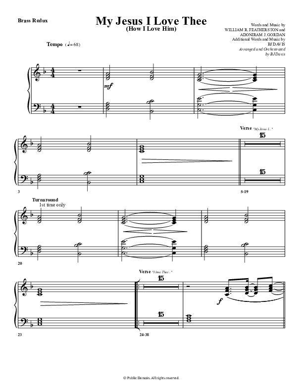 My Jesus I Love Thee Synth Brass (G3 Worship)