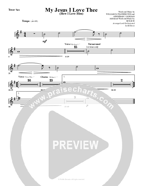 My Jesus I Love Thee Tenor Sax 2 (G3 Worship)