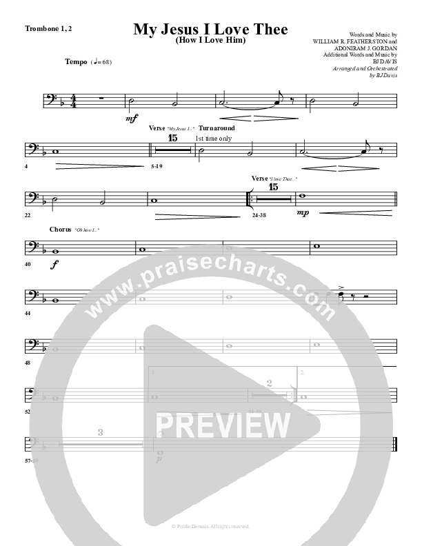 My Jesus I Love Thee Trombone 1/2 (G3 Worship)