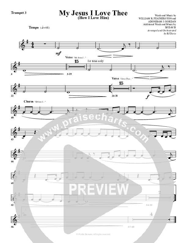 My Jesus I Love Thee Trumpet 3 (G3 Worship)