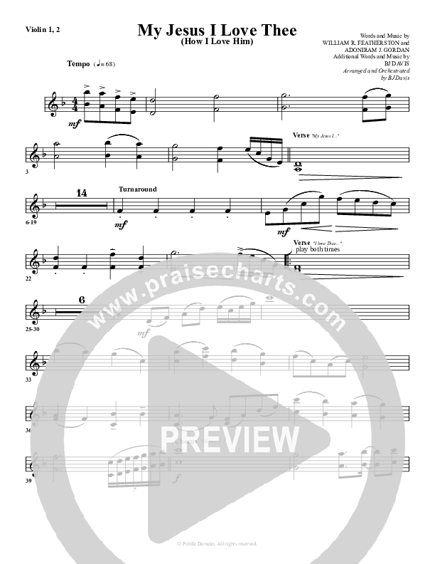 My Jesus I Love Thee Violin 1/2 (G3 Worship)