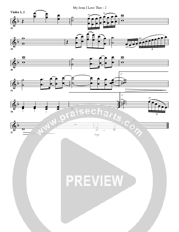 My Jesus I Love Thee Violin 1/2 (G3 Worship)