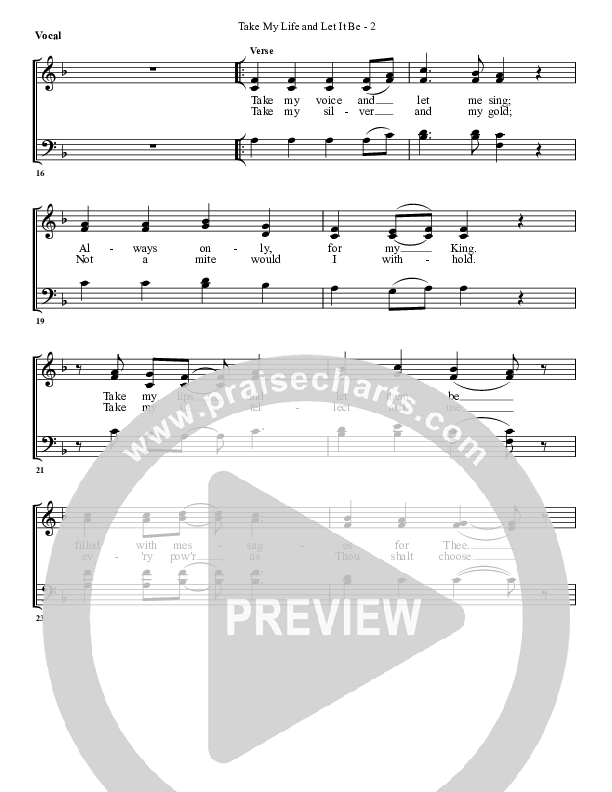 Take My Life And Let It Be Choir Sheet (G3 Worship)