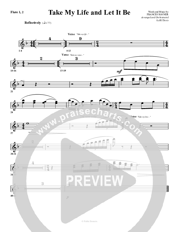 Take My Life And Let It Be Flute 1/2 (G3 Worship)