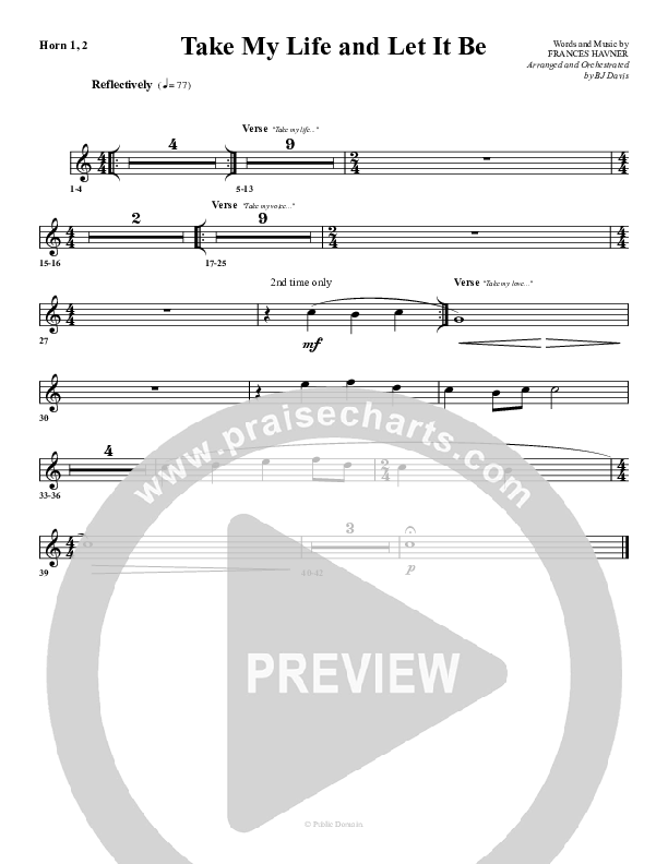 Take My Life And Let It Be French Horn 1/2 (G3 Worship)