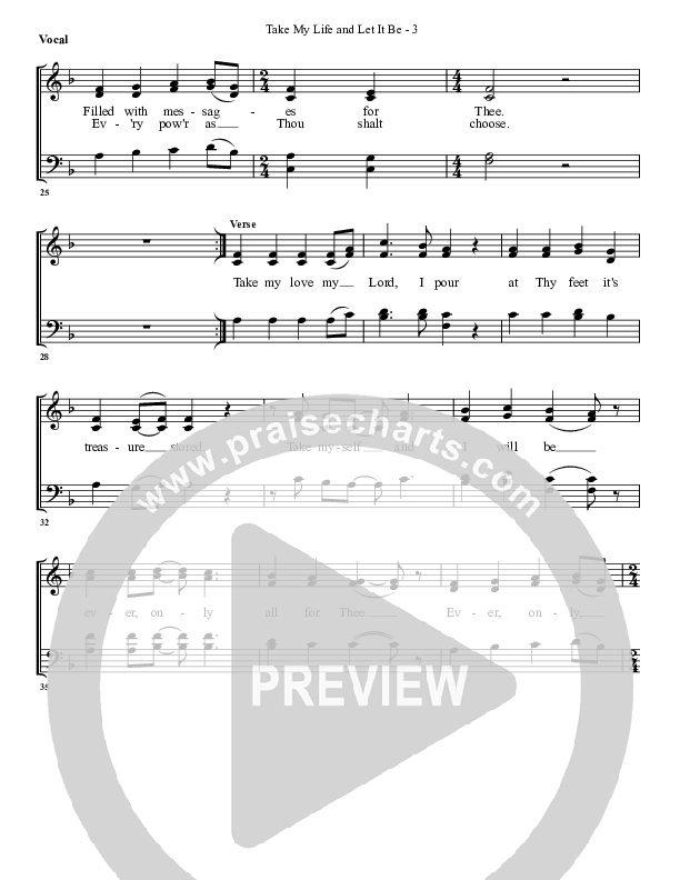 Take My Life And Let It Be Lead Sheet (G3 Worship)